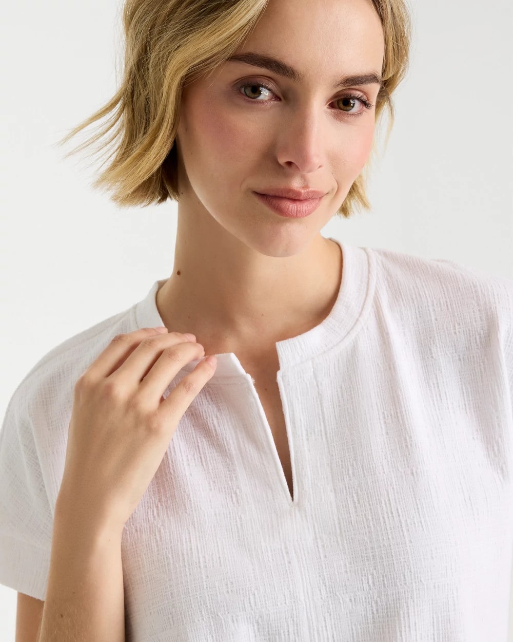 Zenergy® Crosshatch Knit Top Alabaster - Chico's