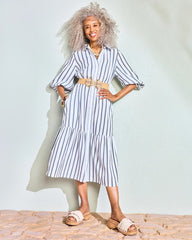 Striped Cotton-Gauze Shirtdress Alabaster - Chico's