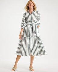 Striped Cotton-Gauze Shirtdress Alabaster - Chico's