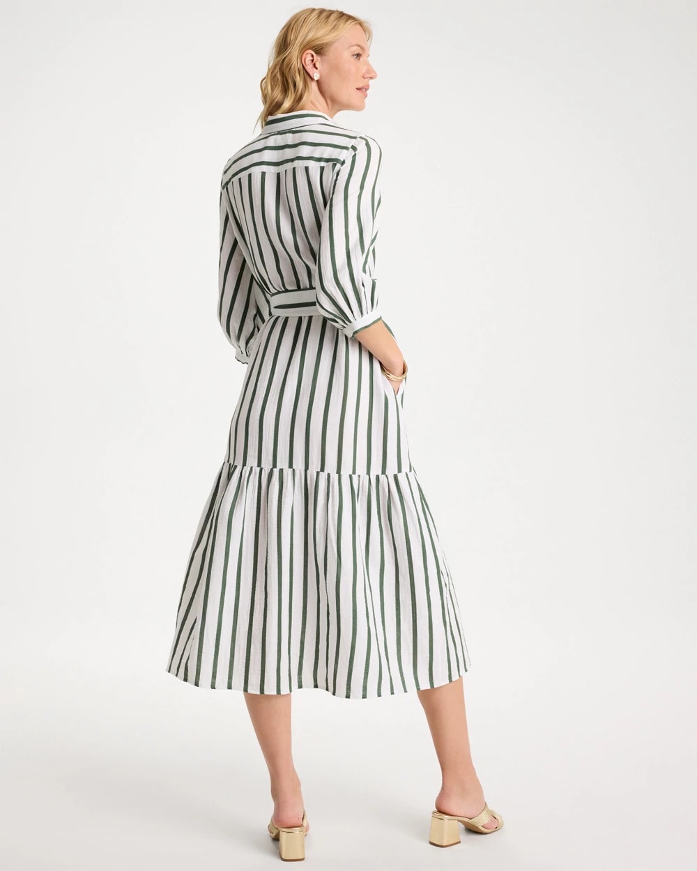 Striped Cotton-Gauze Shirtdress Alabaster - Chico's