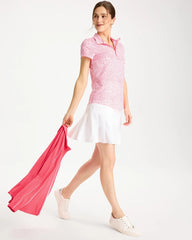 Zenergy® UPF Geo Half Zip Polo Calypso Coral - Chico's