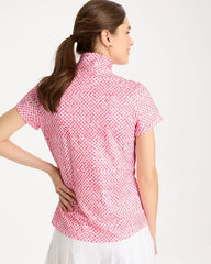 Zenergy® UPF Geo Half Zip Polo Calypso Coral - Chico's