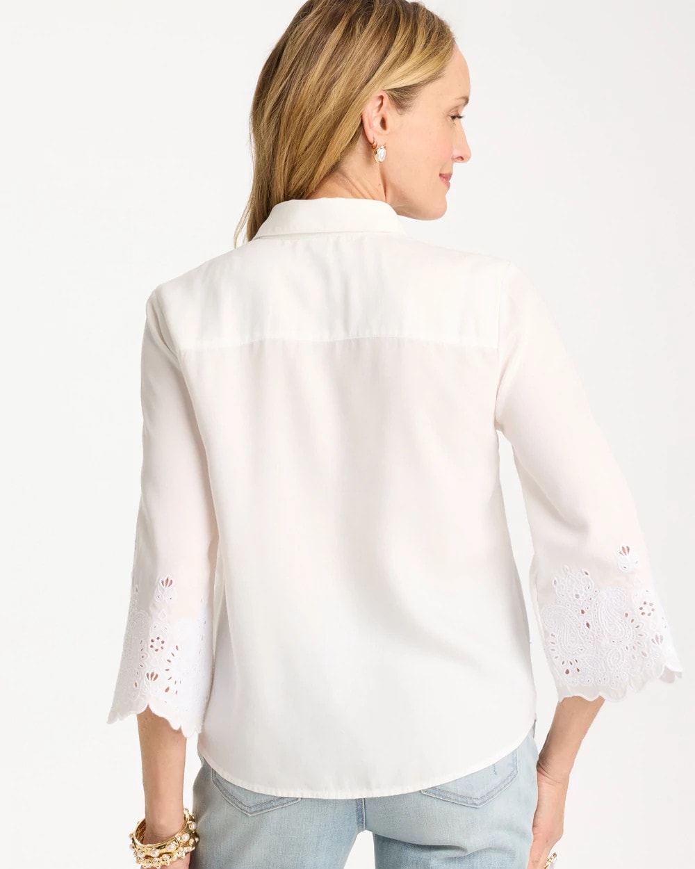 Tencel™ Denim Eyelet Shirt Alabaster - Chico's