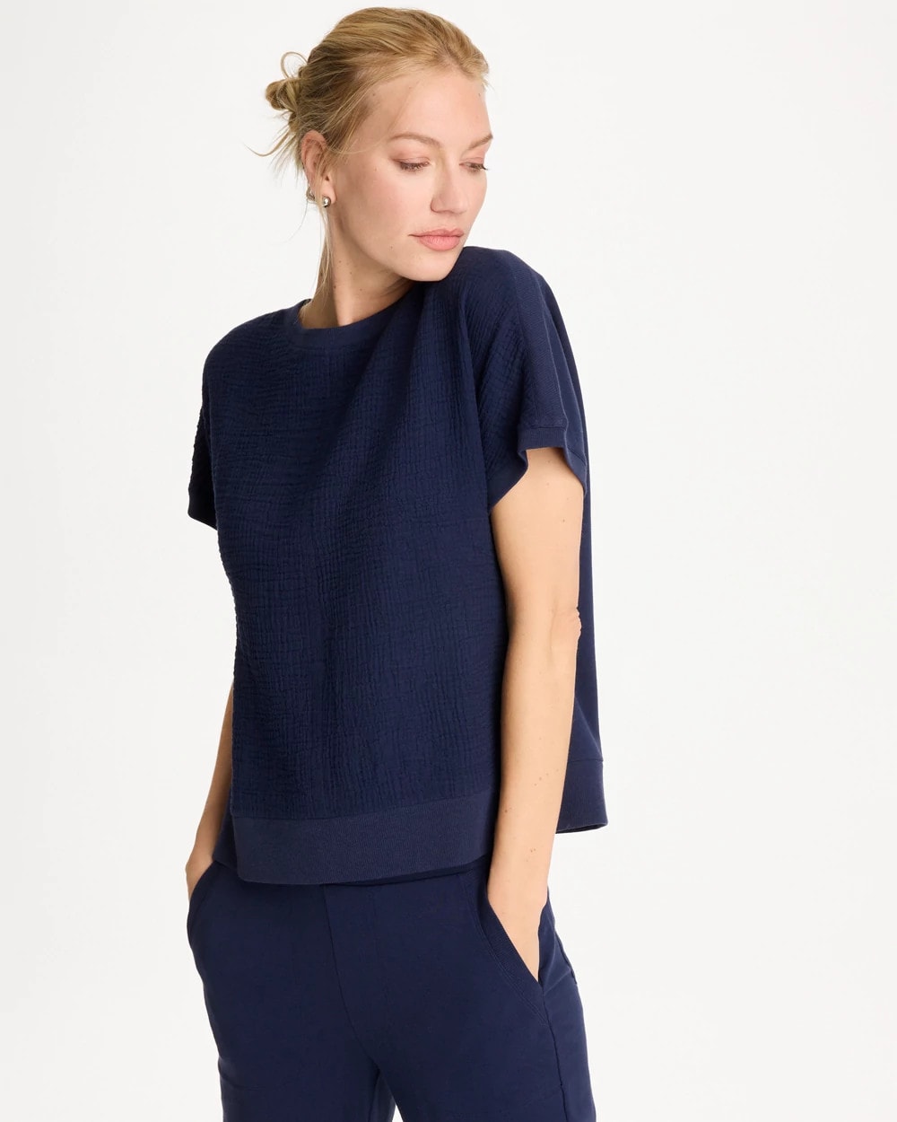 Zenergy® Gauze French Terry Mix Tee Passport Blue - Chico's