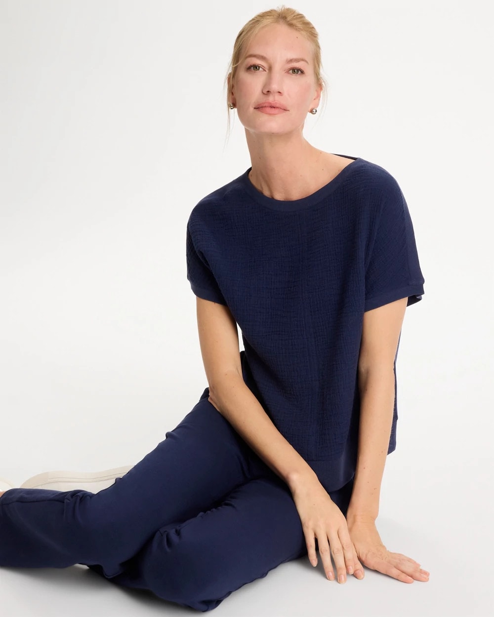 Zenergy® Gauze French Terry Mix Tee Passport Blue - Chico's