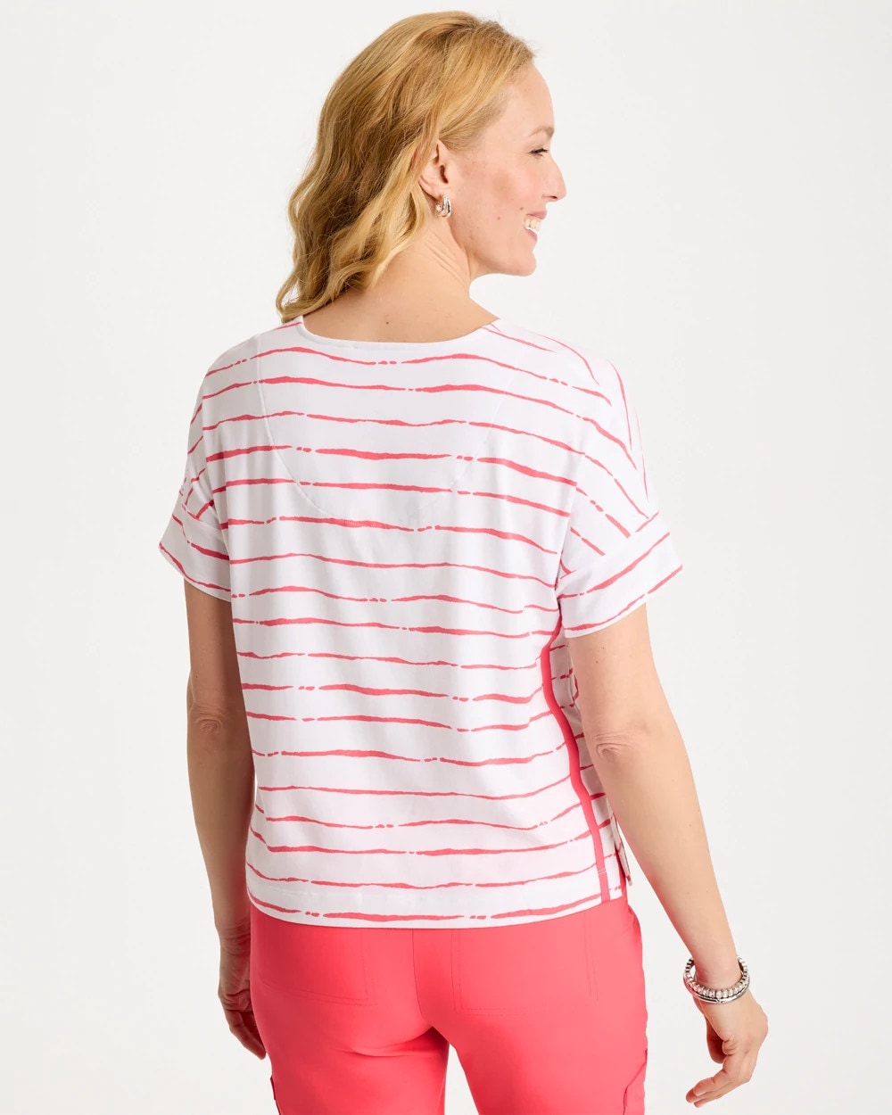 Zenergy® UPF Striped Dolman Tee Calypso Coral - Chico's