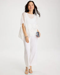 Crochet Lace Hem Poncho Alabaster - Chico's