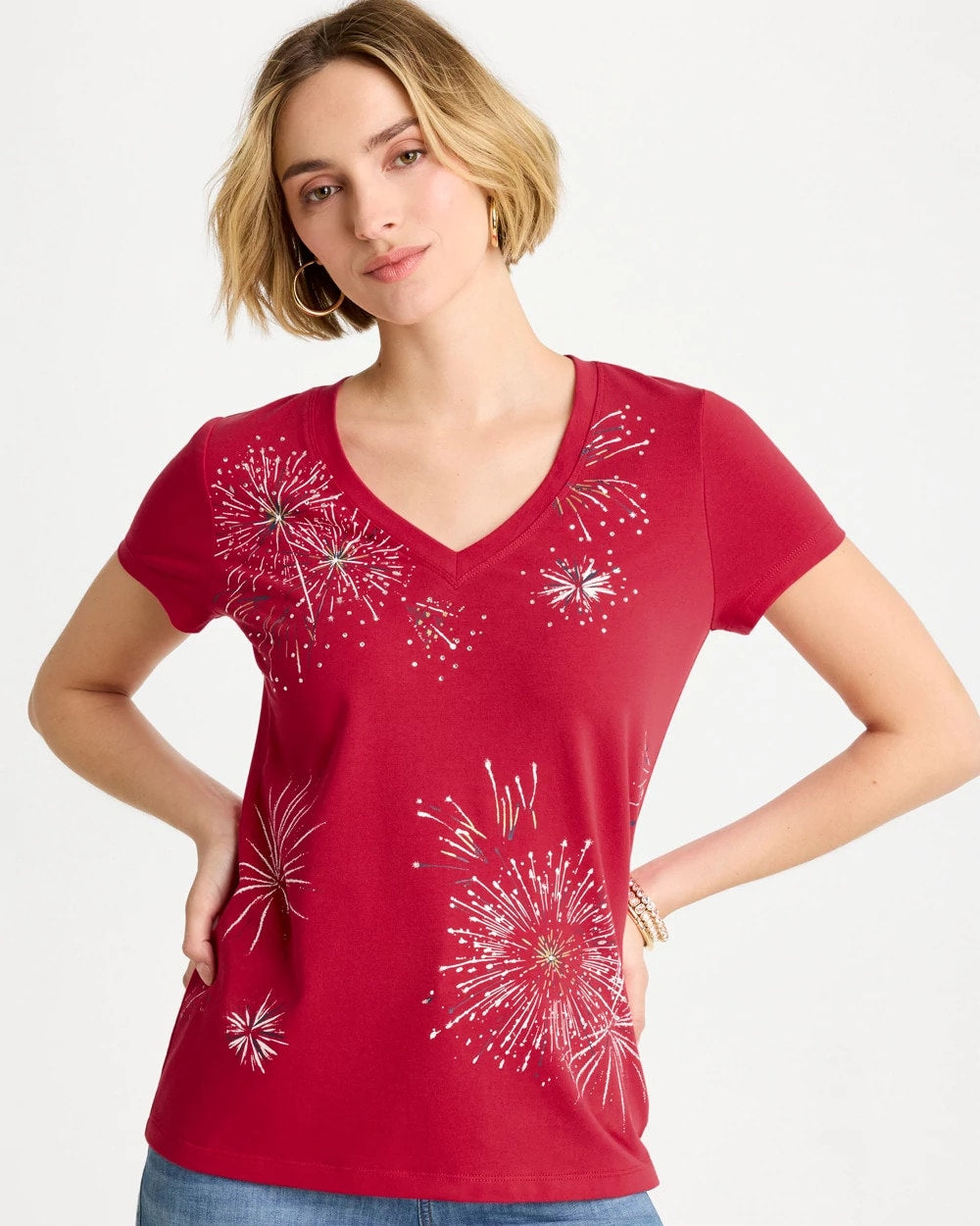 Fireworks Tee Cherry Lush - Chico's