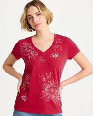 Fireworks Tee Cherry Lush - Chico's
