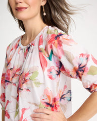 Cotton Voile Croix Collage Blouse Calypso Coral - Chico's