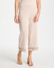 Travelers™ Lace Trim Cropped Pants Smokey Taupe - Chico's