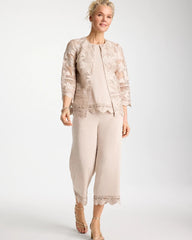 Travelers™ Lace Trim Cropped Pants Smokey Taupe - Chico's