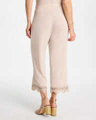 Travelers™ Lace Trim Cropped Pants Smokey Taupe - Chico's