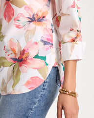 No Iron™ Stretch Croix Collage Shirt Calypso Coral - Chico's
