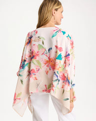 Croix Collage Classic Poncho Calypso Coral - Chico's