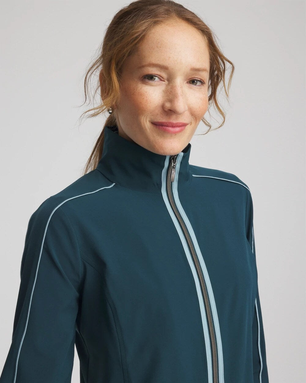 Zenergy® UPF Contrast Jacket Teal Shadow - Chico's