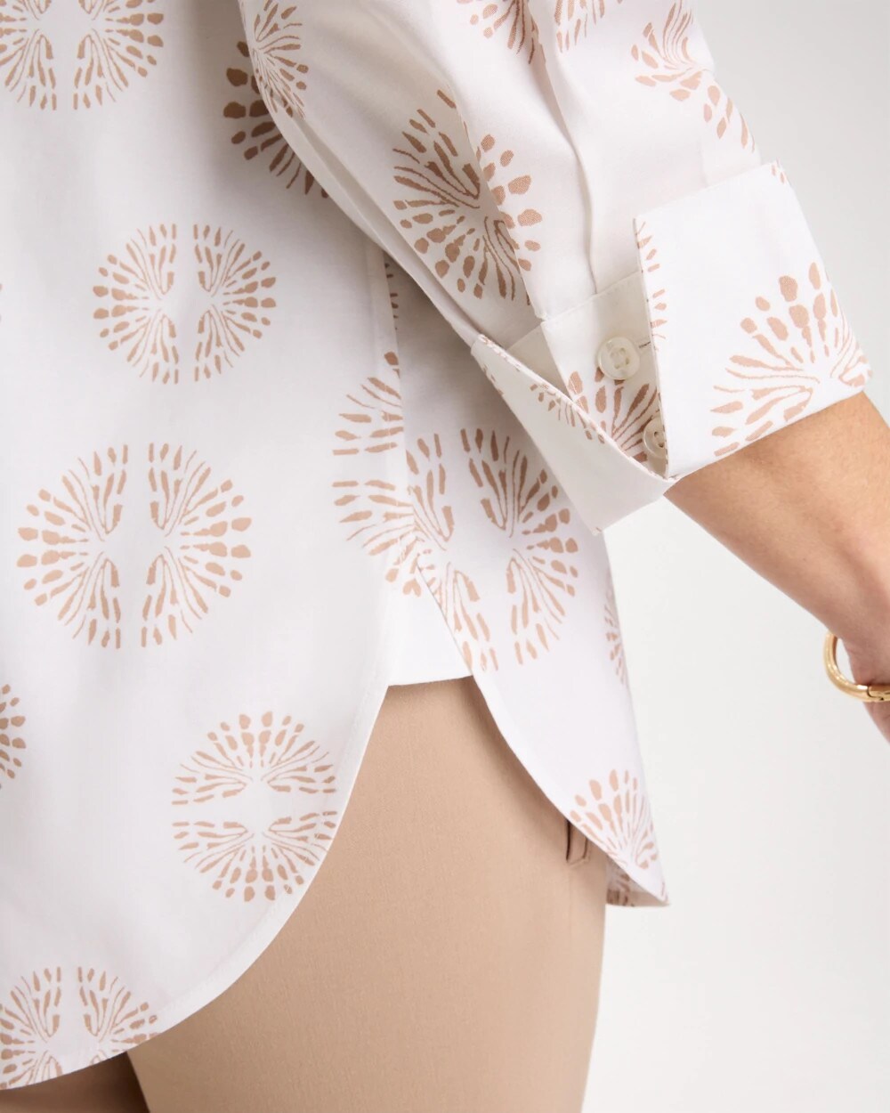 No Iron™ Stretch Stamped Shirt Optic White - Chico's