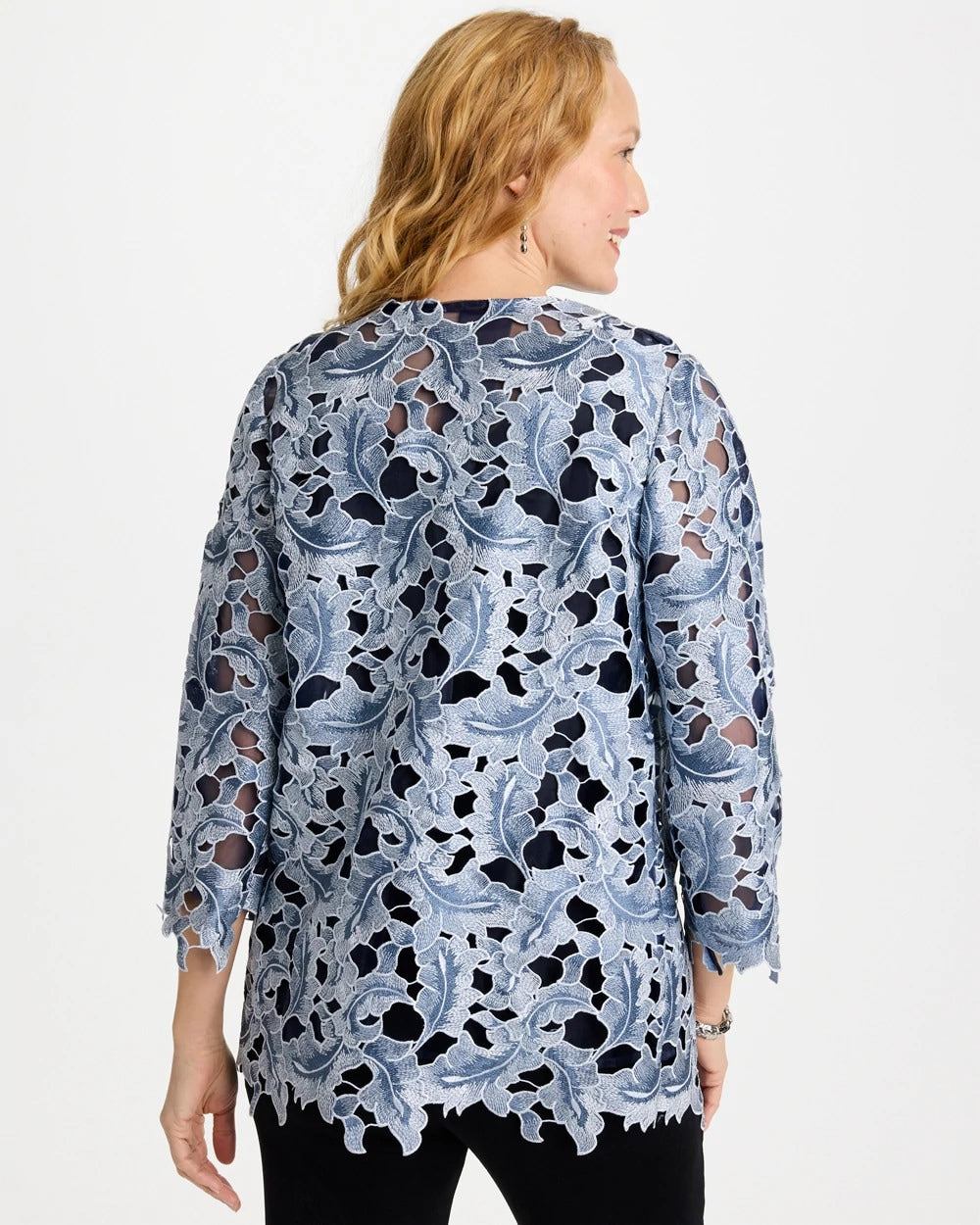 Travelers™ Collection Contrast Lined Lace Jacket Travelers India Ink - Chico's