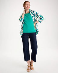 Pima Elbow Sleeve Tee Topanga Green - Chico's