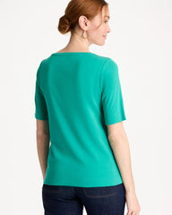 Pima Elbow Sleeve Tee Topanga Green - Chico's