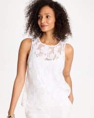 Petal Lace Applique Tank Alabaster - Chico's