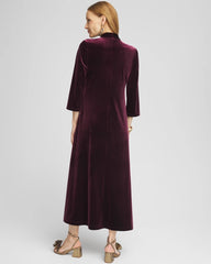 V-Neck Velour Midi Dress Deep Raisin - Chico's