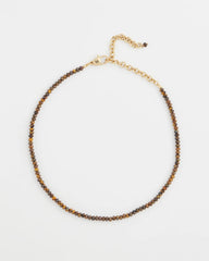 Genuine Tiger's Eye Stone Necklace Neutral - Chico's