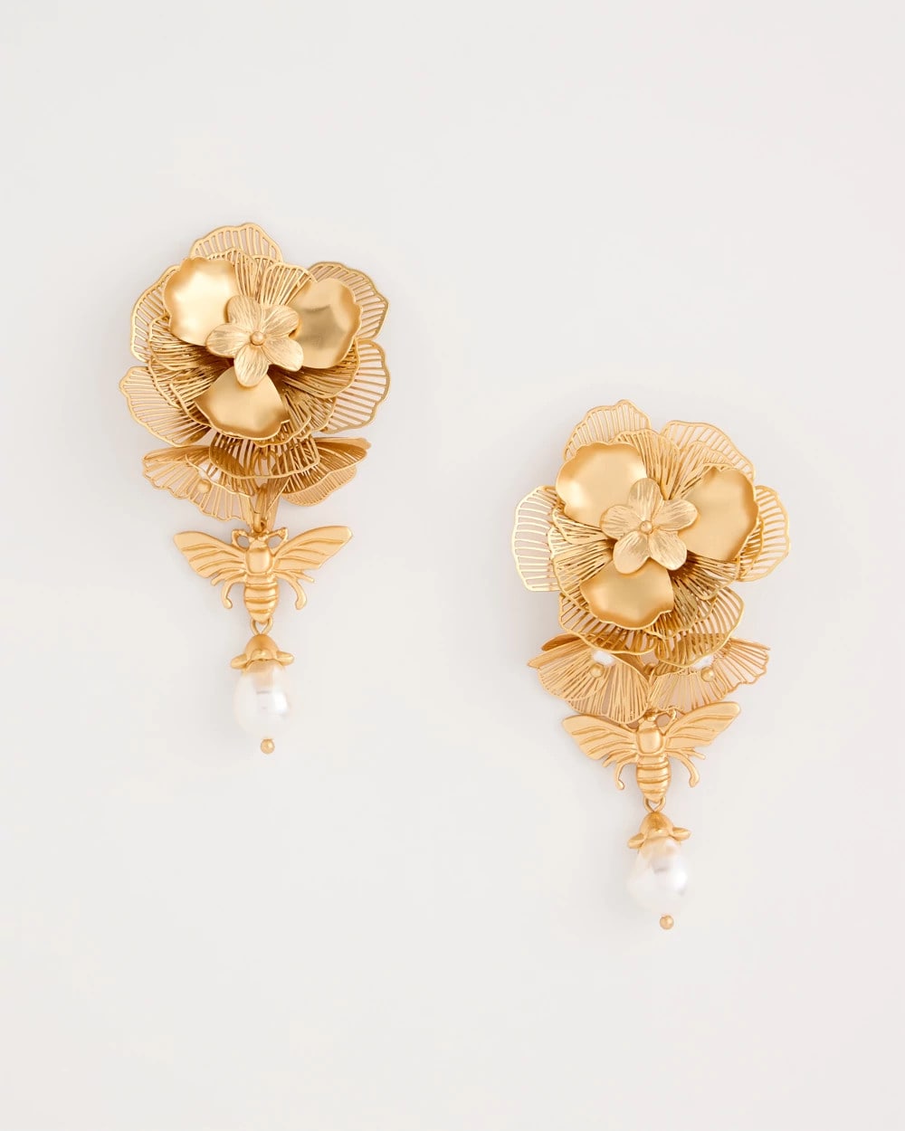Filigree Flower Earrings Gold - Chico's