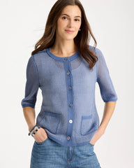 Mesh Lady Jacket Cardigan Blue Haven - Chico's