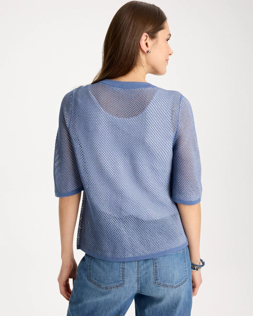 Mesh Lady Jacket Cardigan Blue Haven - Chico's