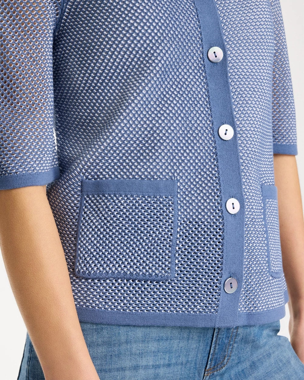 Mesh Lady Jacket Cardigan Blue Haven - Chico's