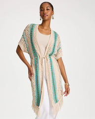 Rainbow Crochet Pointelle Vest Bondi Blue - Chico's