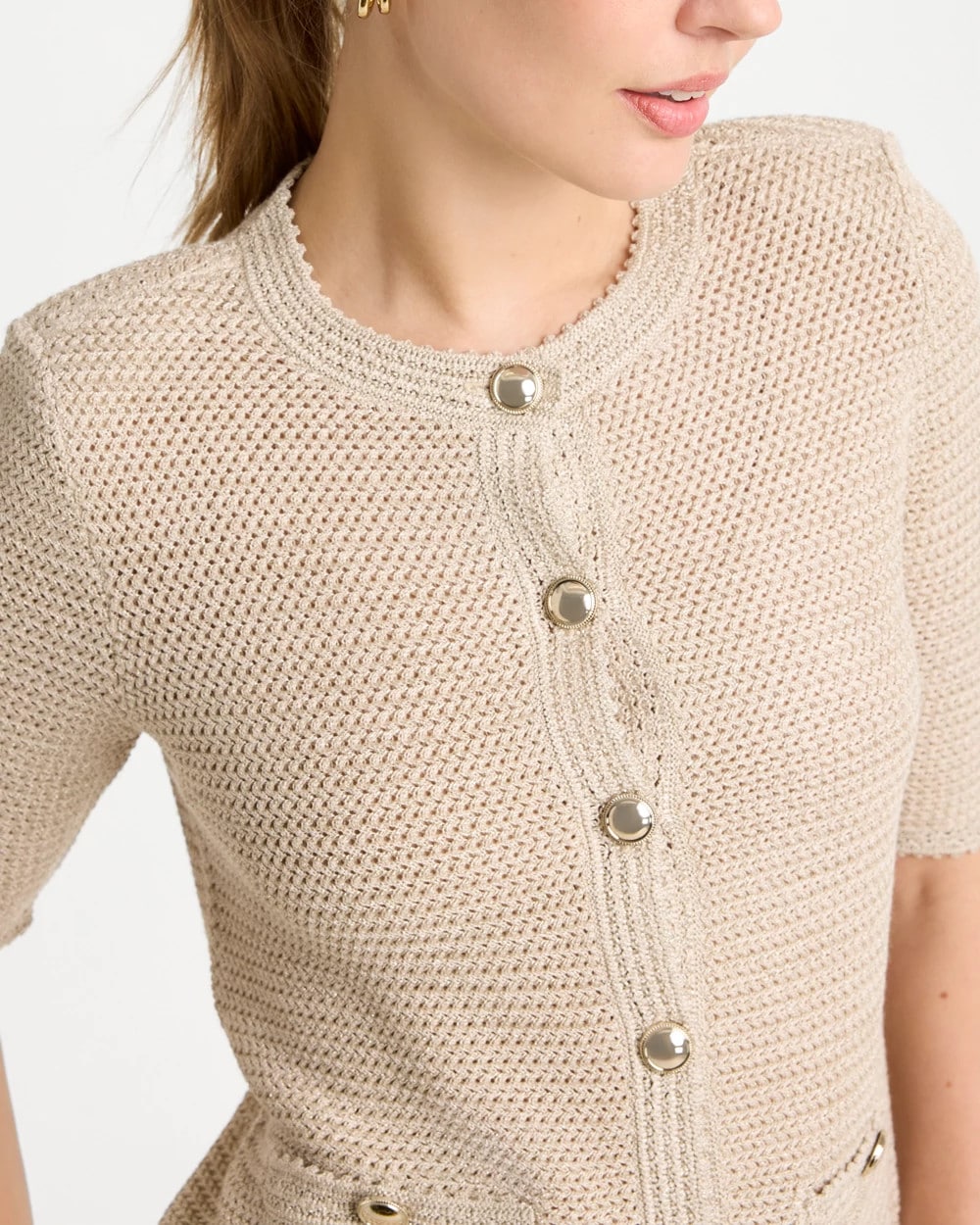 Metallic Lady Jacket Cardigan Gold - Chico's
