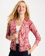 Geo Summer Romance Cardigan Cherry Lush - Chico's