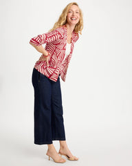 Geo Summer Romance Cardigan Cherry Lush - Chico's