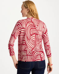 Geo Summer Romance Cardigan Cherry Lush - Chico's