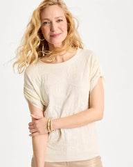 Floral Jacquard Dolman Pullover Sweater Natural Cream - Chico's