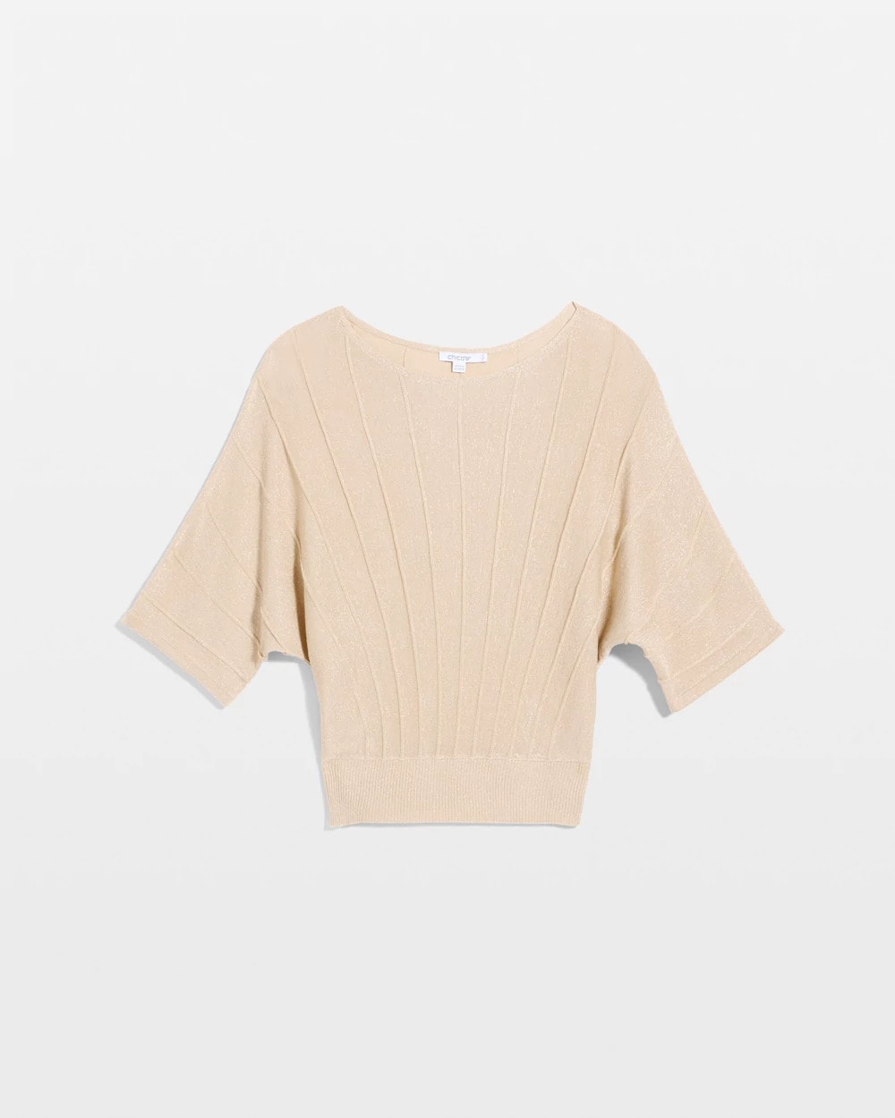 Metallic Pleated Dolman Pullover Sweater Ecru - Chico's