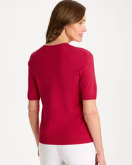 Ella Short-Sleeve Sweater Cherry Lush - Chico's