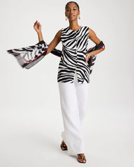 Zebra Refined Crewneck Sweater Vest Black - Chico's