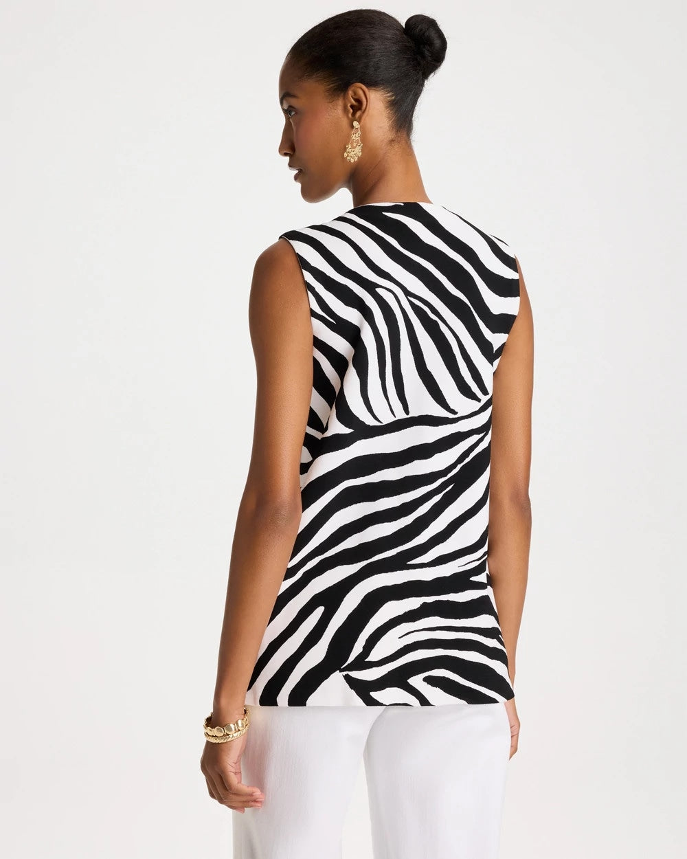 Zebra Refined Crewneck Sweater Vest Black - Chico's