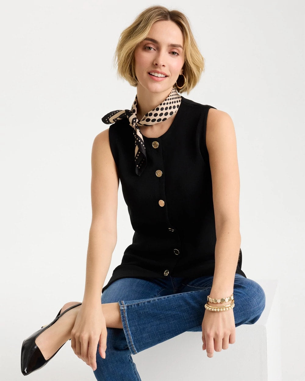 Refined Crewneck Sweater Vest Black - Chico's