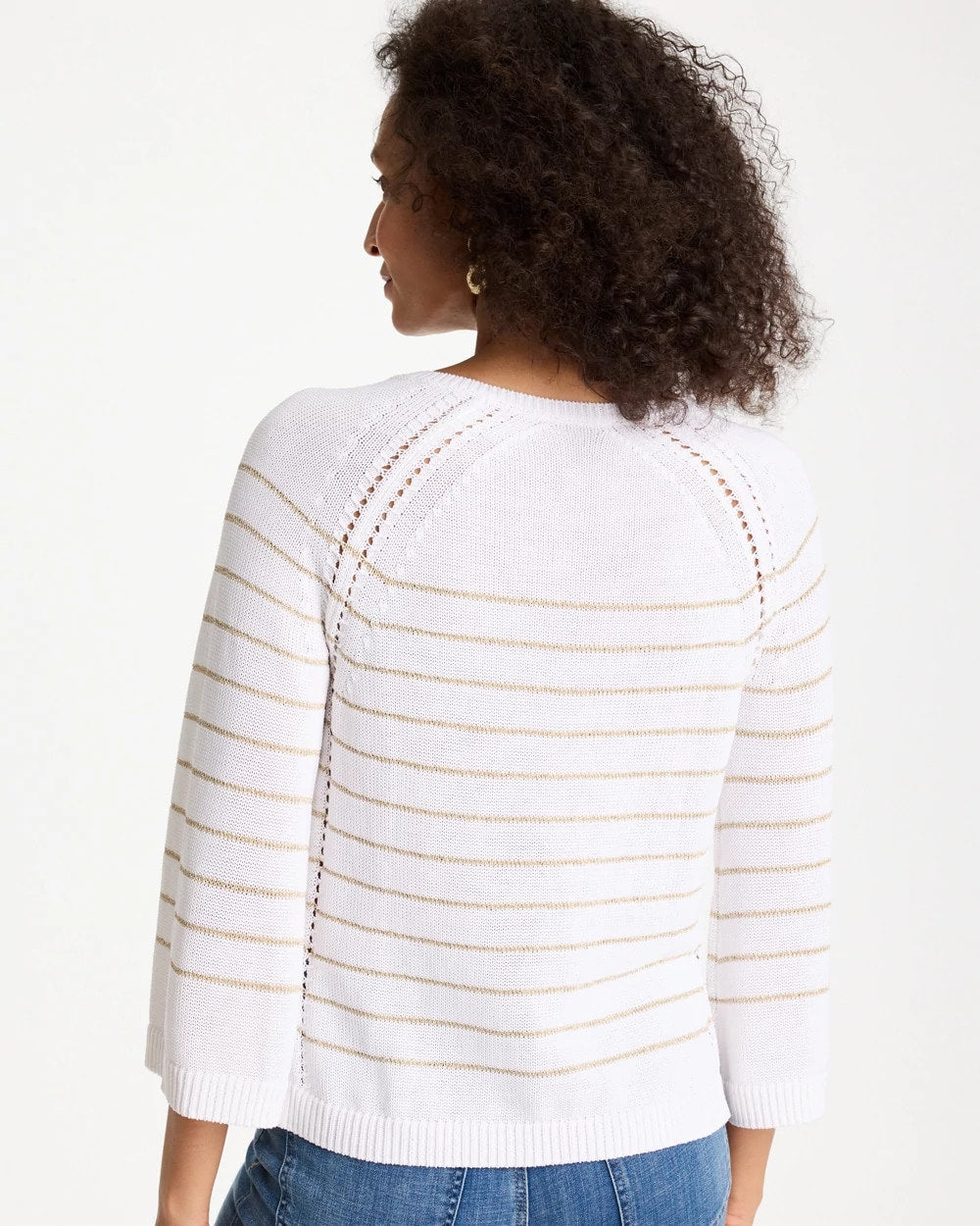 Metallic Striped Pullover Sweater Alabaster - Chico's
