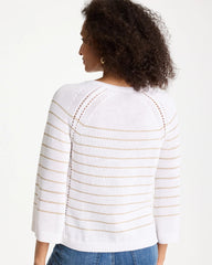 Metallic Striped Pullover Sweater Alabaster - Chico's