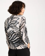 Vacay Leaf Summer Romance Cardigan Black - Chico's