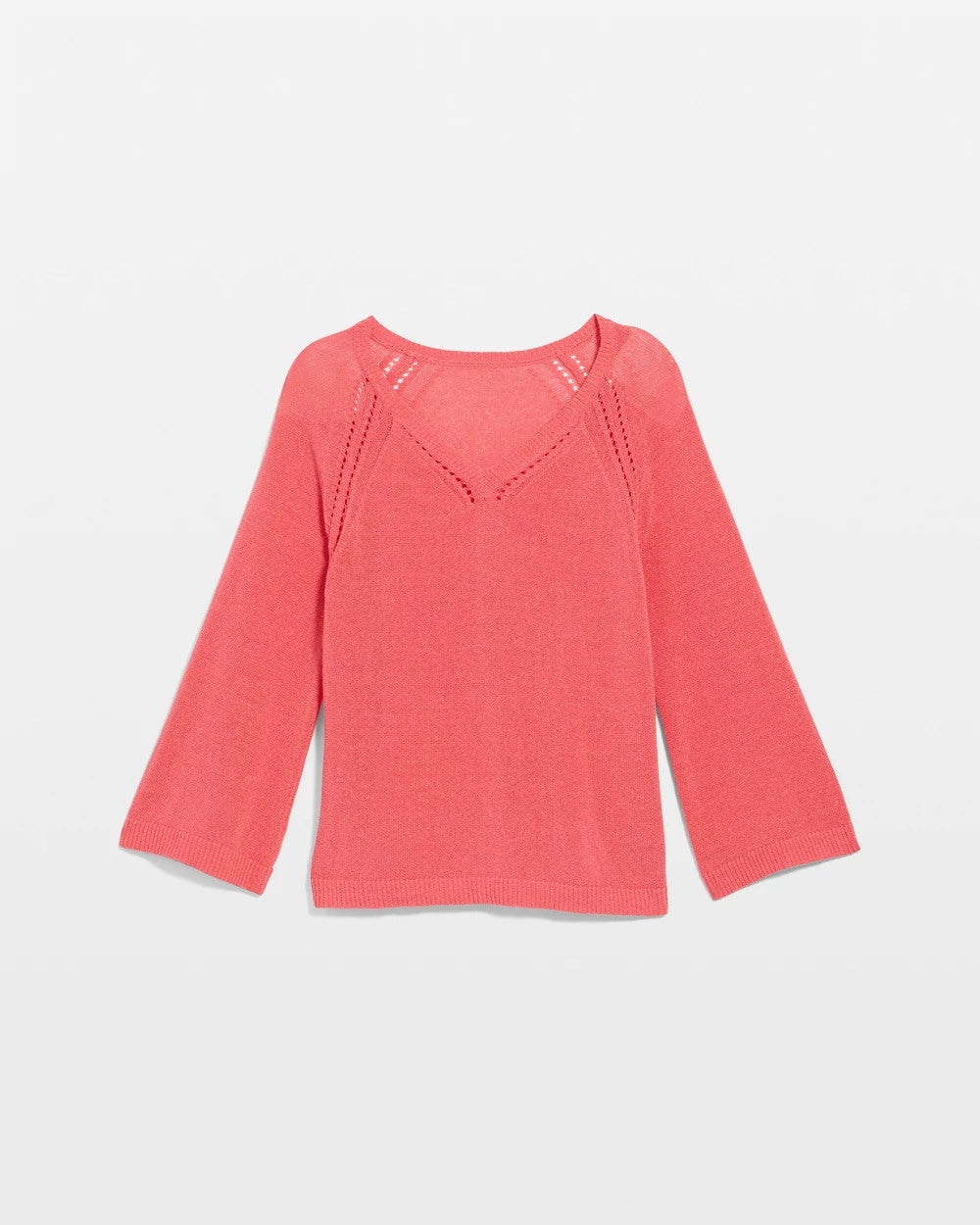 Cotton-Blend Pullover Sweater Calypso Coral - Chico's