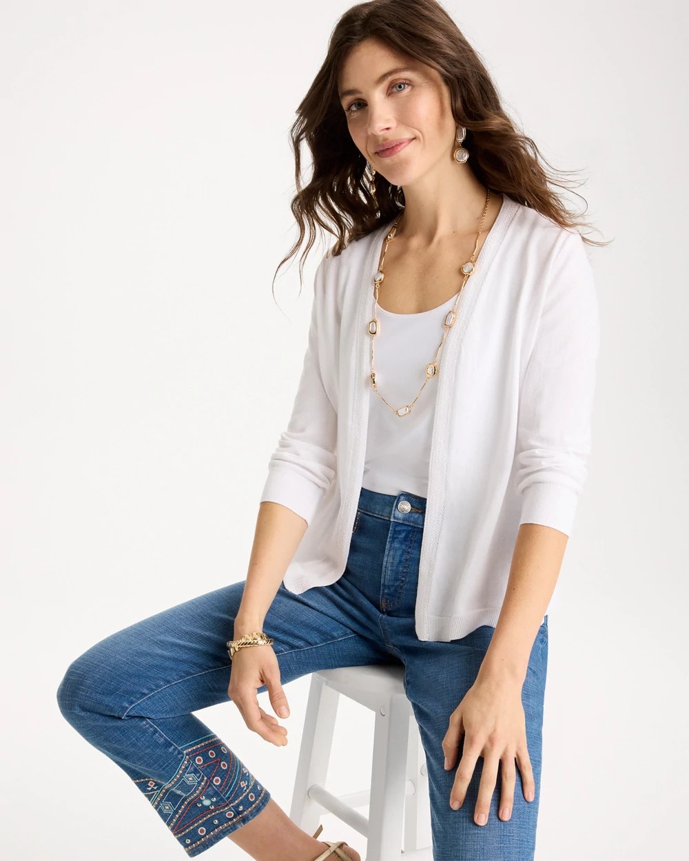 Summer Romance Cardigan Alabaster - Chico's