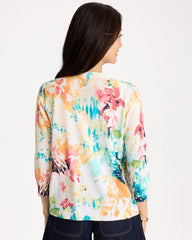 Printed Summer Romance Cardigan Calypso Coral - Chico's