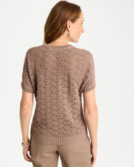 Sequin Pointelle Pullover Topaz Smoke - Chico's