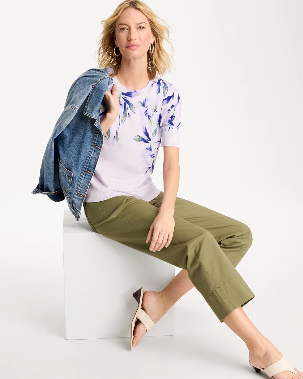 Ella Short-Sleeve Orchid Sweater Orchid Mist - Chico's